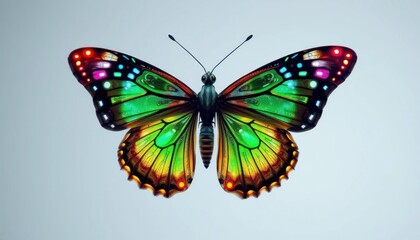 Intricate and Colorful Butterfly Illustration on a Minimalist Background for Nature Enthusiasts
