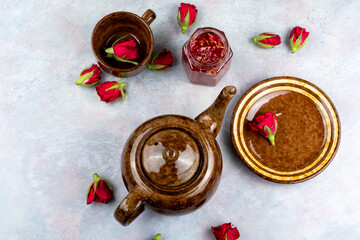 Rose petals homemade jam.