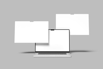 Laptop website presentation blank mockup