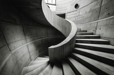 Unique Concrete Spiral Staircase in Modern Architecture Showcasing Design and Structure