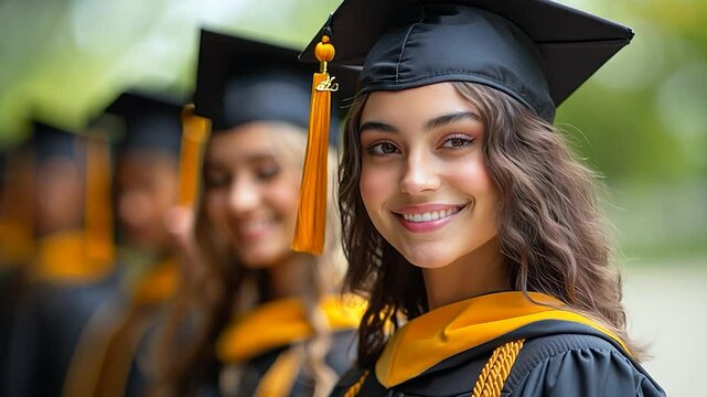 Graduation celebration young women academic achievement
