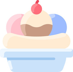 banana split illustration on a white background     