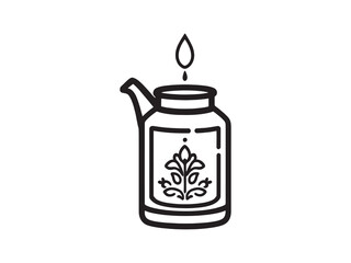 Simple black and white feeder illustration for honeybee care