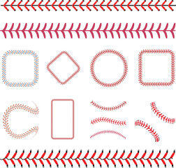 Baseball Laces and Stitches – Red Seams for Leather Softball or Hardball Design