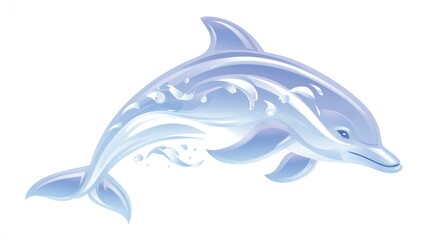 Fototapeta premium Graceful Dolphin in Motion Ocean Life Illustration Sea Creature Artwork Aquatic Animal Desig