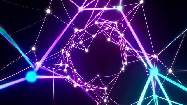 Abstract Neural Patterns with Interconnected Dots and Lines.