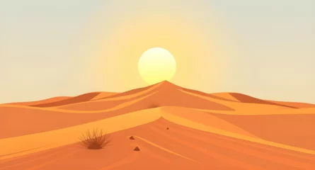 Küchenrückwand glas motiv desert landscape cartoon art © mrpixel