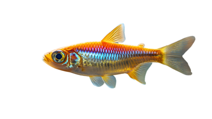 Vibrant Fish with Shimmering Scales Isolated on Black Background Ideal for Nature and Aquatic