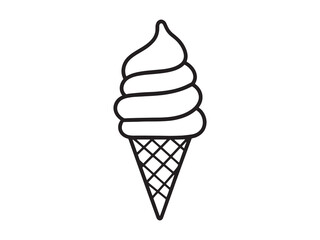 Simple Hand Drawn Ice Cream Cone Vector Design