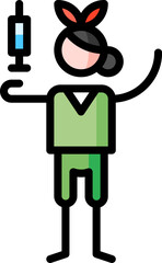 nurse illustration on a white background    