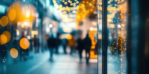 Fototapeta premium Blurry Festive Shopping Street at Night