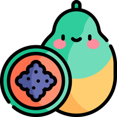 papaya illustration on a white background     