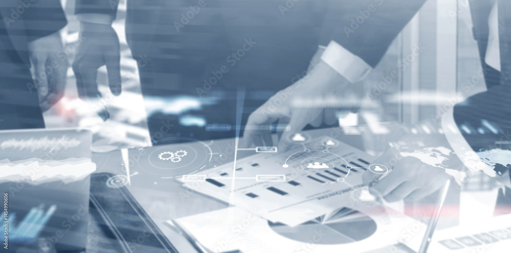 Poster business intelligence performance indicator kpi analysis dashboard transparent blurred abstract back