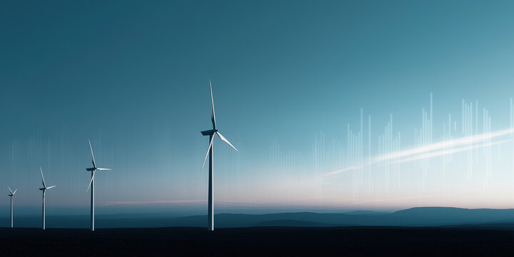 renewable energy background with  wind mills