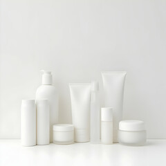 set of cosmetic bottles