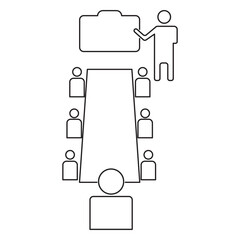 Meeting room icon simple vector. conference icon solid, people, business meeting, board director