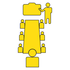 Meeting room icon simple vector. conference icon solid, people, business meeting, board director