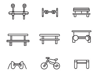 Simple Line Art of a Skate Park Scene for Graphic Design