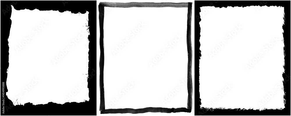Poster black grunge border png element with distressed edges isolated on a transparent or white background