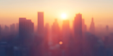 Cityscape Sunrise Urban Skyline at Dawn Stock Photo