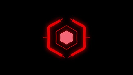 Hologram HUD circle interface, Digital data network protection, future technology network concept. Animated backgrounds with cyberpunk vfx. Glowing red HUD animation. - Powered by Adobe