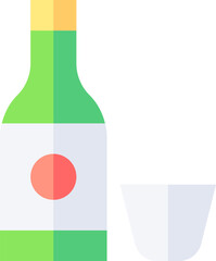 Sake illustration on a white background     