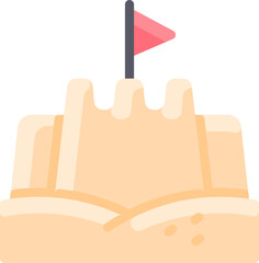 sand castle illustration on a white background     