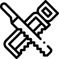 saw illustration on a white background     