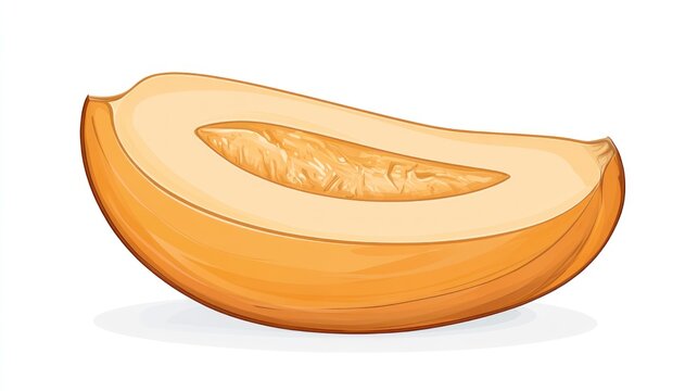 orange cantaloupe slice, cut, isolated on white clip art preview