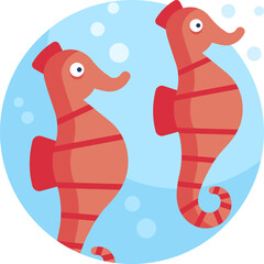 seahorse illustration on a white background    