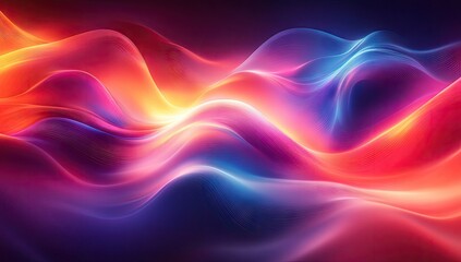 Fototapeta premium Abstract design with vibrant glowing wavy forms.