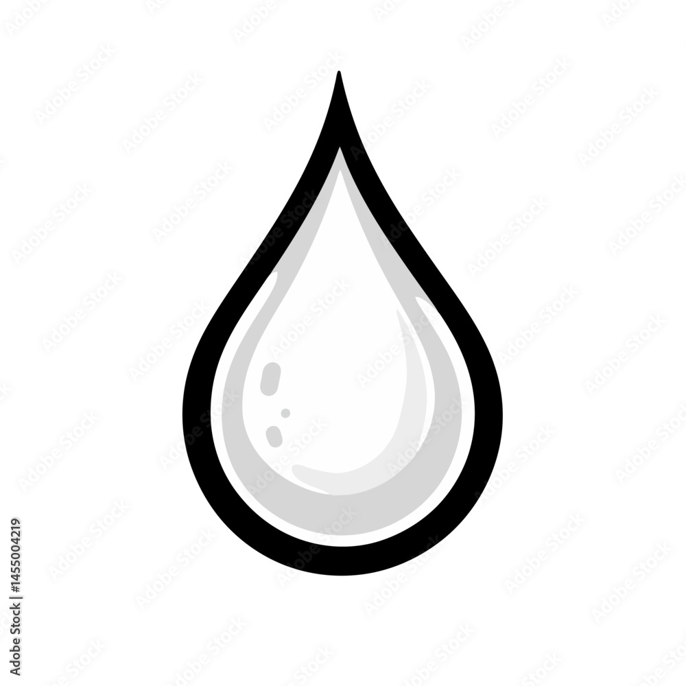 Poster minimalist dew drop icon designed with a single line in a clean and simple 2d style
