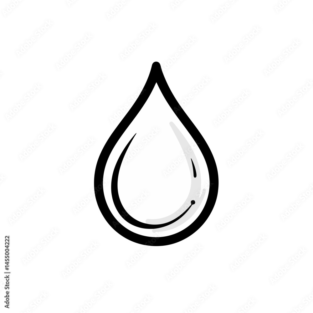 Poster minimalist dew drop icon design featuring a simple single line illustration perfect for modern graph