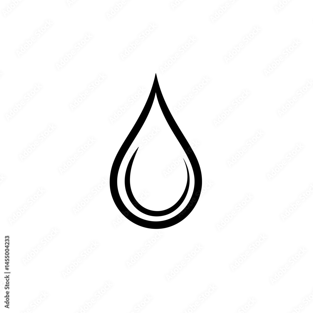 Poster minimalist dew drop icon designed in a single line art style for modern applications