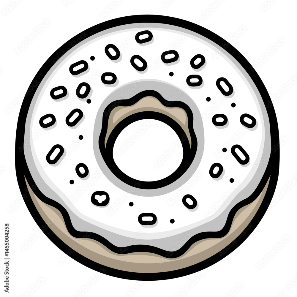Poster minimalist donut icon featuring clean lines and a sleek design suitable for tech-inspired projects a