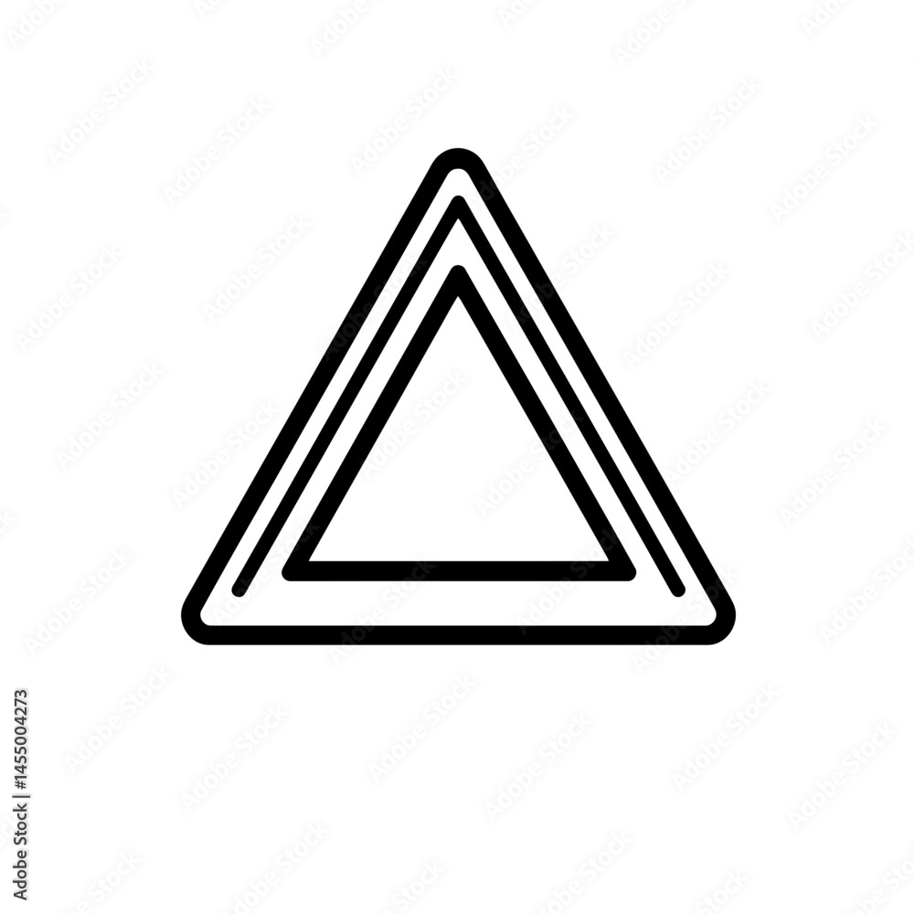 Poster fast forward icon design featuring a minimalist triangular shape in a simple line art style for digi