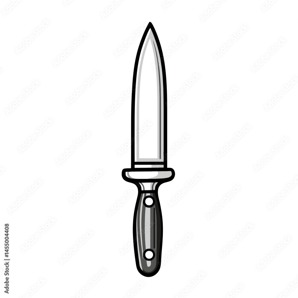 Poster minimalist single line knife icon design for culinary use and graphic applications