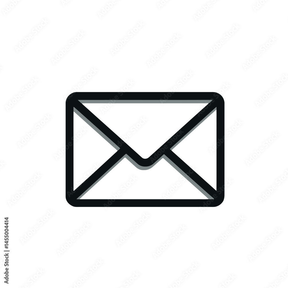 Poster minimalist mail carrier icon designed with tech-inspired aesthetics in a clean 2d style reflecting m