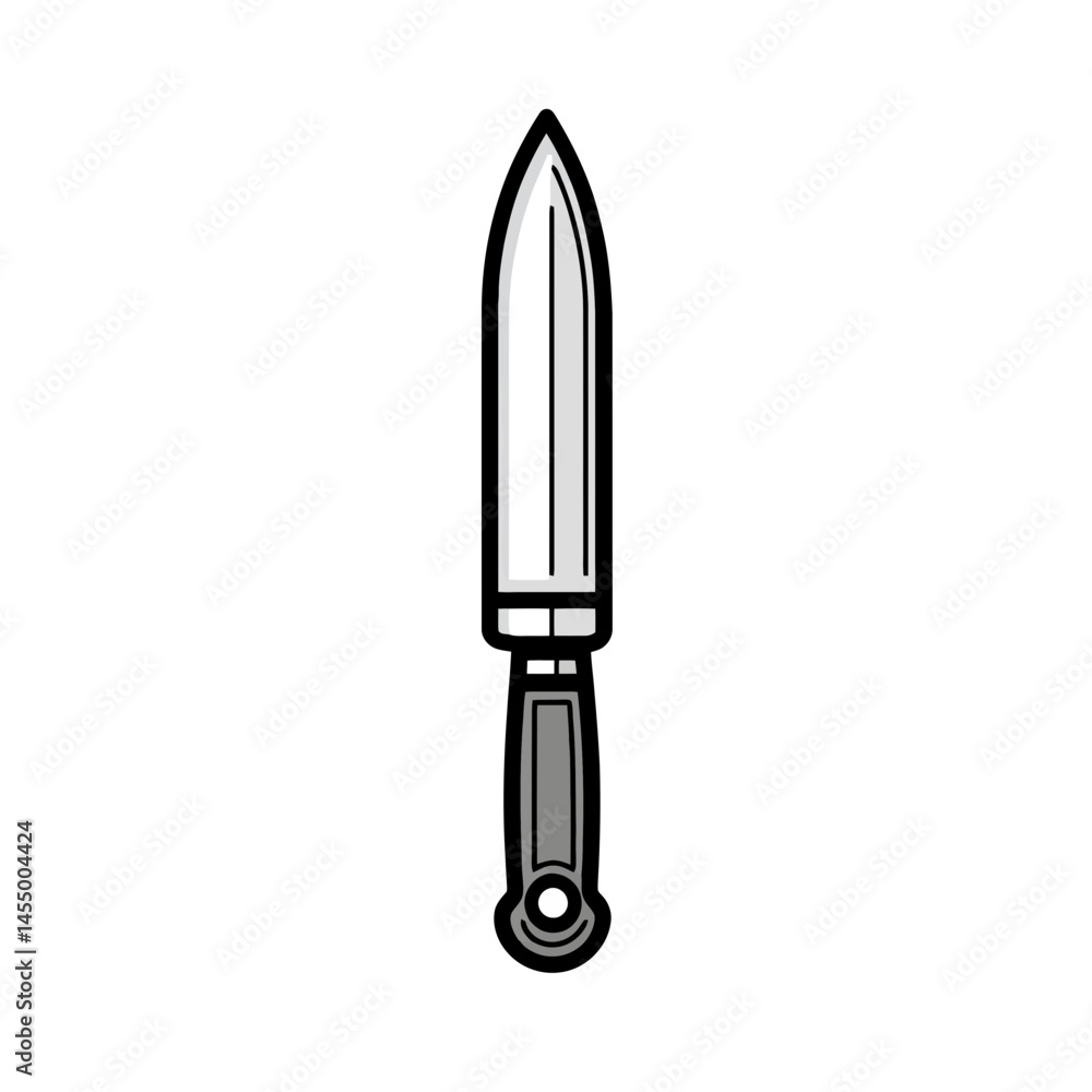 Poster knife icon designed with a minimalist and tech-inspired line style for culinary and design applicati