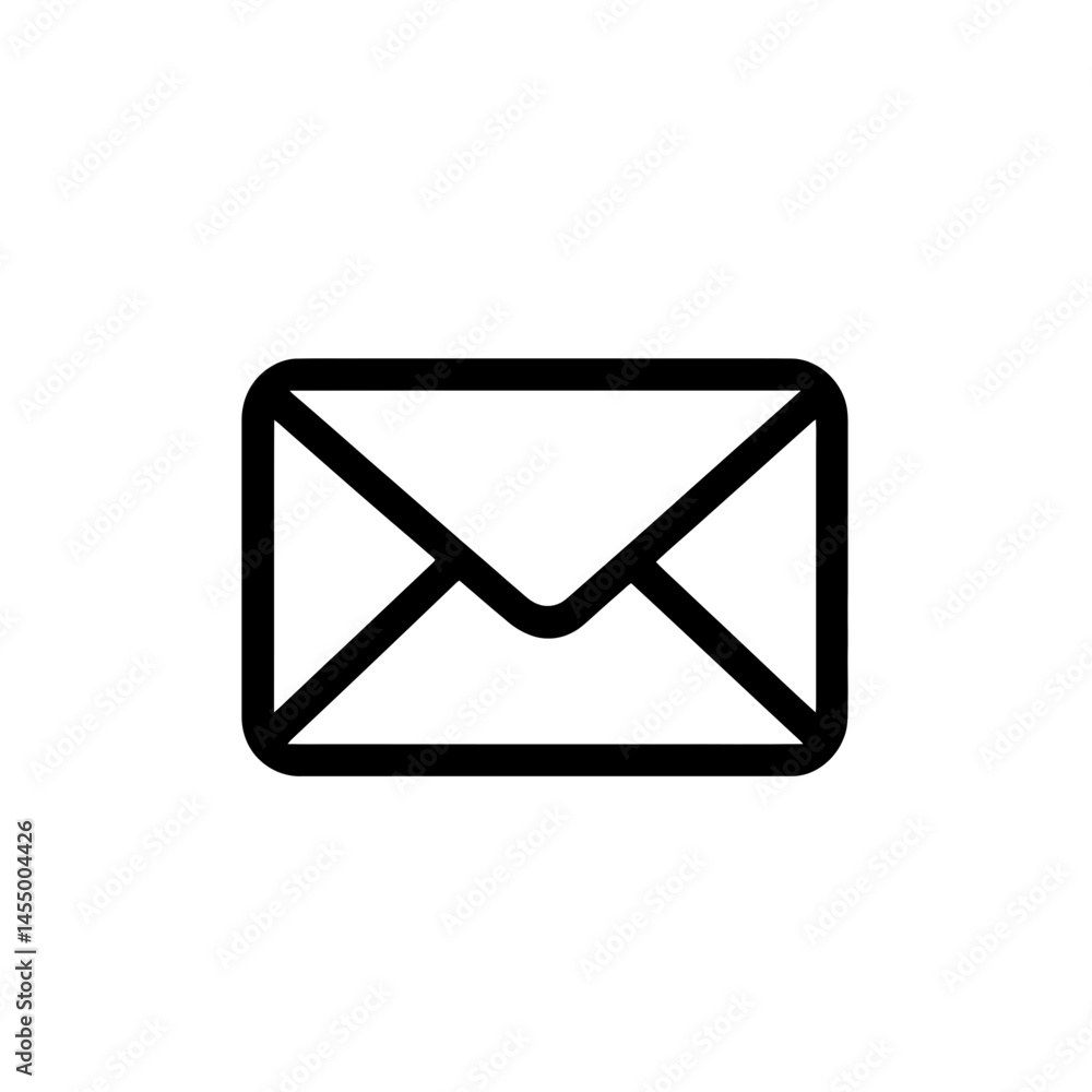Poster minimalist mail carrier icon with a tech-inspired design in 2d style featuring a sleek envelope repr