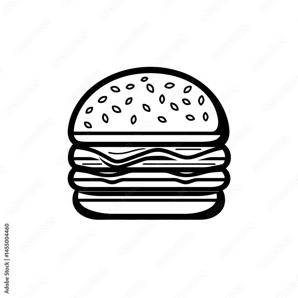 Poster minimalist hamburger icon showcasing a clean design with simple lines in monochrome style for modern