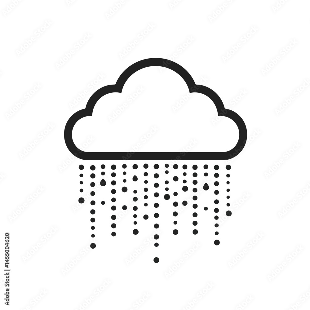 Poster sleet icon featuring minimalist design with tech-inspired elements in 2d style for weather represent