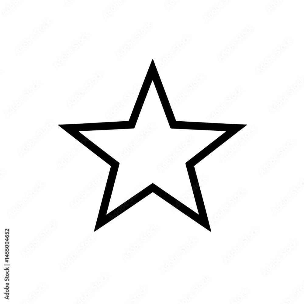 Poster minimalist star icon in a single line style with a sleek and modern design suitable for various crea