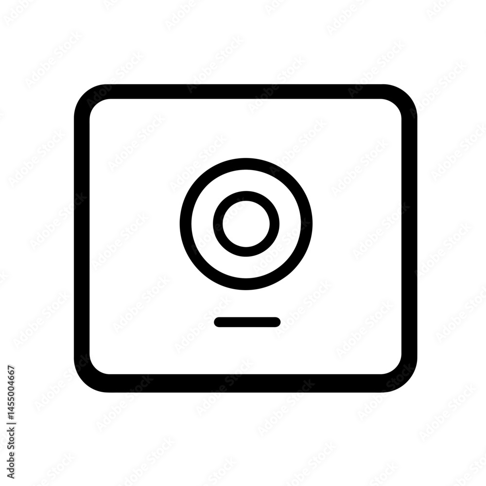 Poster minimalist toggle switch off icon design featuring a single line style in a clear 2d format