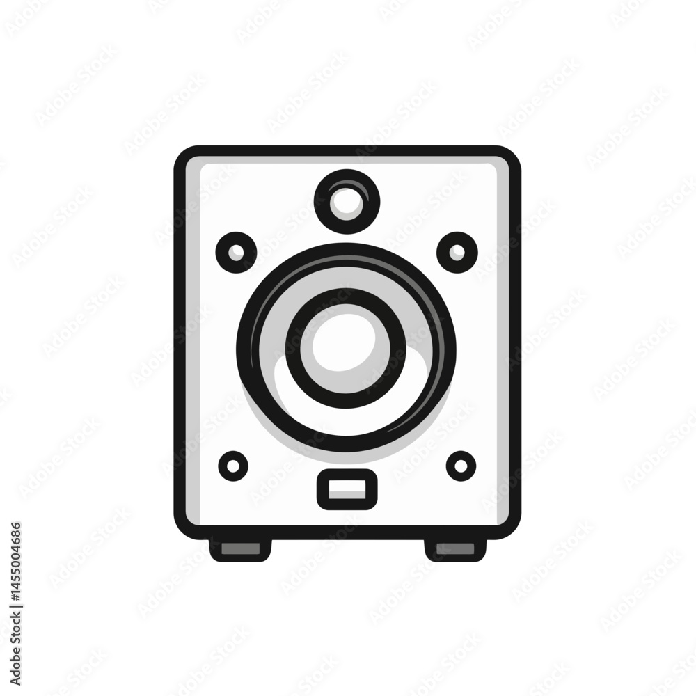 Poster minimalist volume down icon designed in single line style for digital applications and user interfac