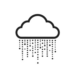 Sleet icon featuring minimalist design with tech-inspired elements in 2D style for weather representation