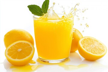 Orange Juice Splash: Refreshing Citrus Beverage for Summer