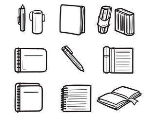 Simple Spiral Notebook Outline Drawing For Design Projects