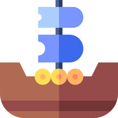 viking ship illustration on a white background     