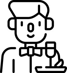 waiter (2) illustration on a white background     